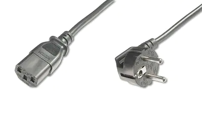 ASSMANN - Stromkabel - power IEC 60320 C13 zu power CEE 7/7 (M) - Wechselstrom 250 V - 75 cm - 90° Stecker, geformt - Schwarz
