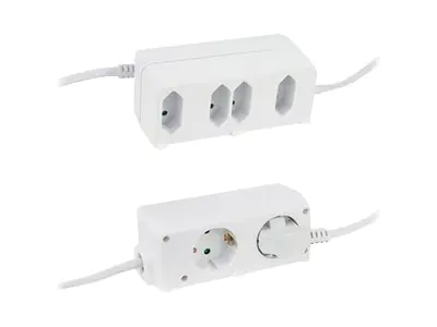 REV BiniPlus 6i - Steckdosenleiste - Wechselstrom 230 V - 3500 Watt - Ausgangsanschlüsse: 6 (2-polig, 3-polig) - 1.4 m Schnur - weiß