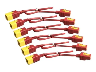 APC Power Cord Kit - Stromkabel - IEC 60320 C19 bis IEC 60320 C20 - 16 A - 61 cm - Rot (Packung mit 6) - für P/N: SMT2200I-AR, SMT2200R2I-AR, SMT3000I-AR, SMT3000R2I-AR, SMX3000HVTUS, SRT10RMXLIX806