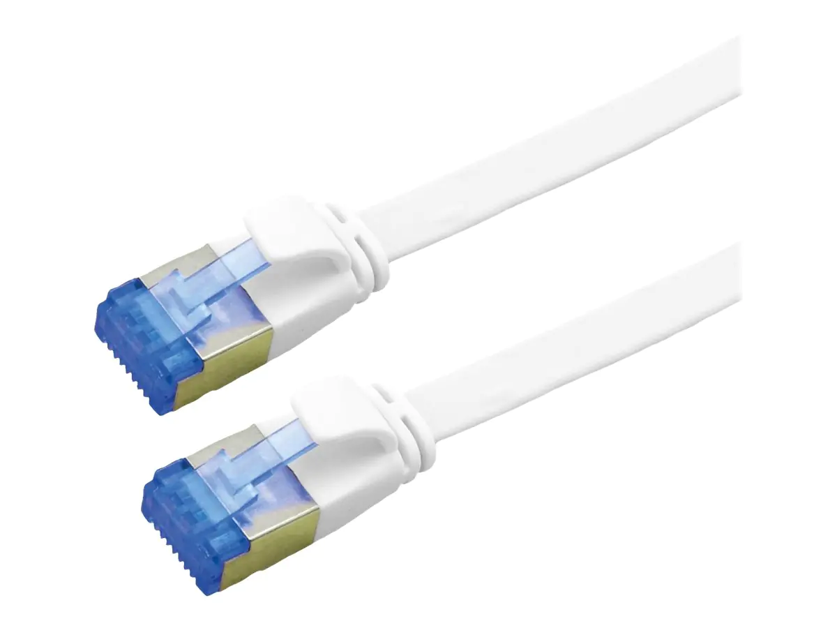VALUE - Patch-Kabel - RJ-45 (M) zu RJ-45 (M) - 2 m - Foiled Unshielded Twisted Pair (F/UTP) - CAT 6a - geformt, ohne Haken, verseilt, flach - weiß