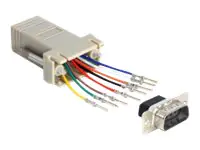 Delock Adapter Sub-D 9 Pin male > RJ45 female assembly kit - Serieller Adapter - RJ-45 (W) zu DB-9 (M)