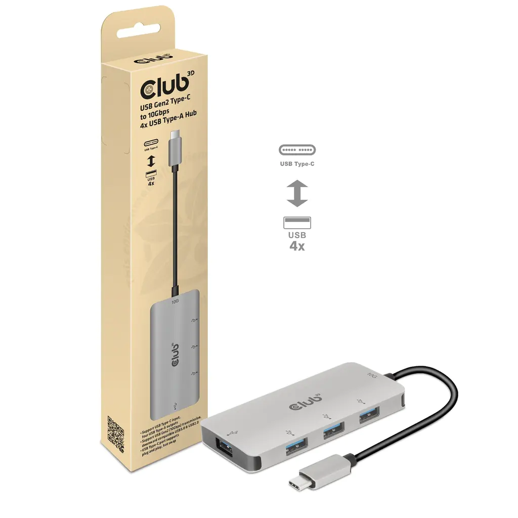 Club 3D CSV-1547 - Hub - 4 x USB 3.1 Gen 2 - Desktop