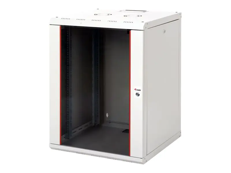 Equip Pro Mount - Schrank Netzwerkschrank - 600x400 mm, mit Glastür, abnehmbare und abschließbare Paneele, montiert - geeignet für Wandmontage - RAL 7035, Hellgrau - 16U - 48.3 cm (19") EPM-16-6045-G-CBAA