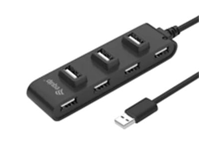 equip USB-Hub USB 2.0 St -> 7x Bu 0.15cm 480Mbps schwarz