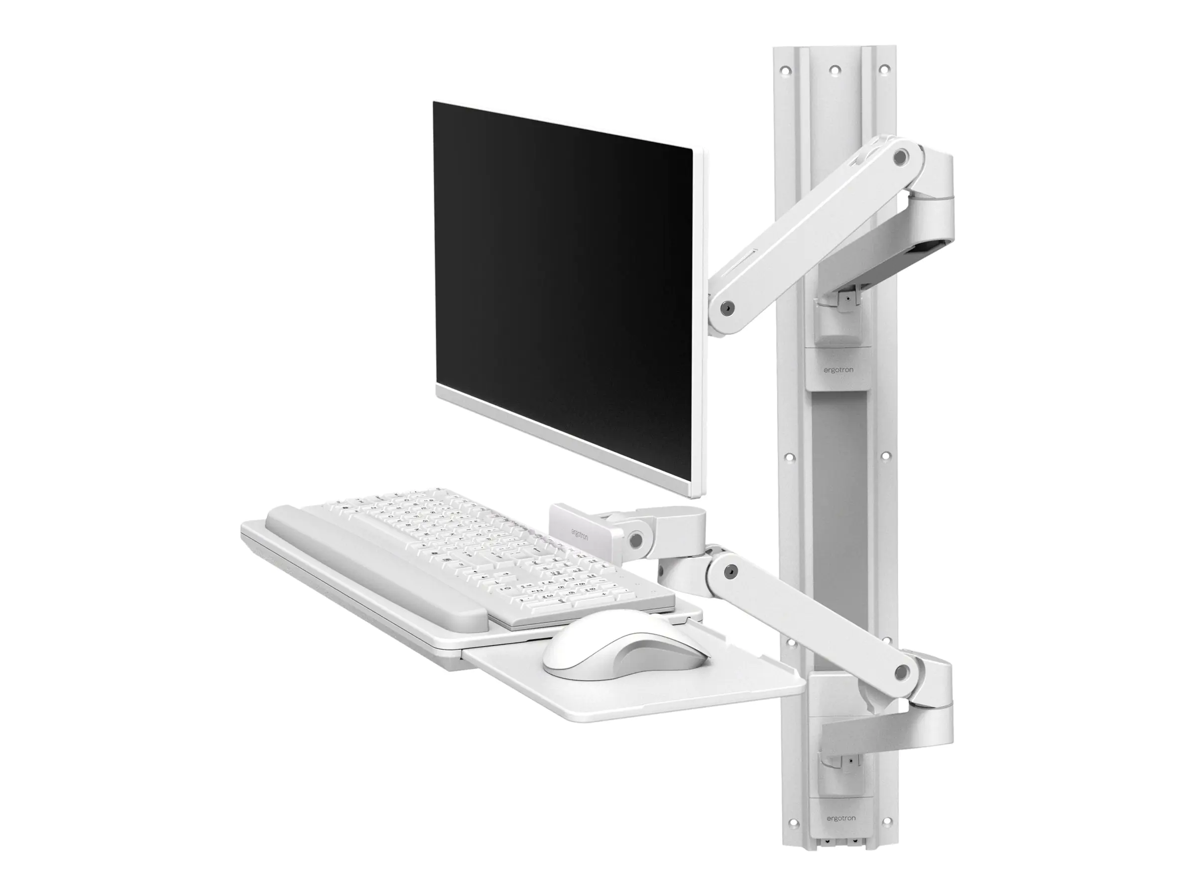 Ergotron LX Pro - Befestigungskit (2 Arme, 2 Aufsätze, Tastatur-Tablett, Mausablage zum Herausziehen, Maushalterung, 2 Wandhalterungssockel, Wandschiene 34", Wandbefestigung, 2 Kabelkanäle, Monitor-Schwenkarm, Tastaturdrehpunkt) - für LCD-Display / PC-Aus