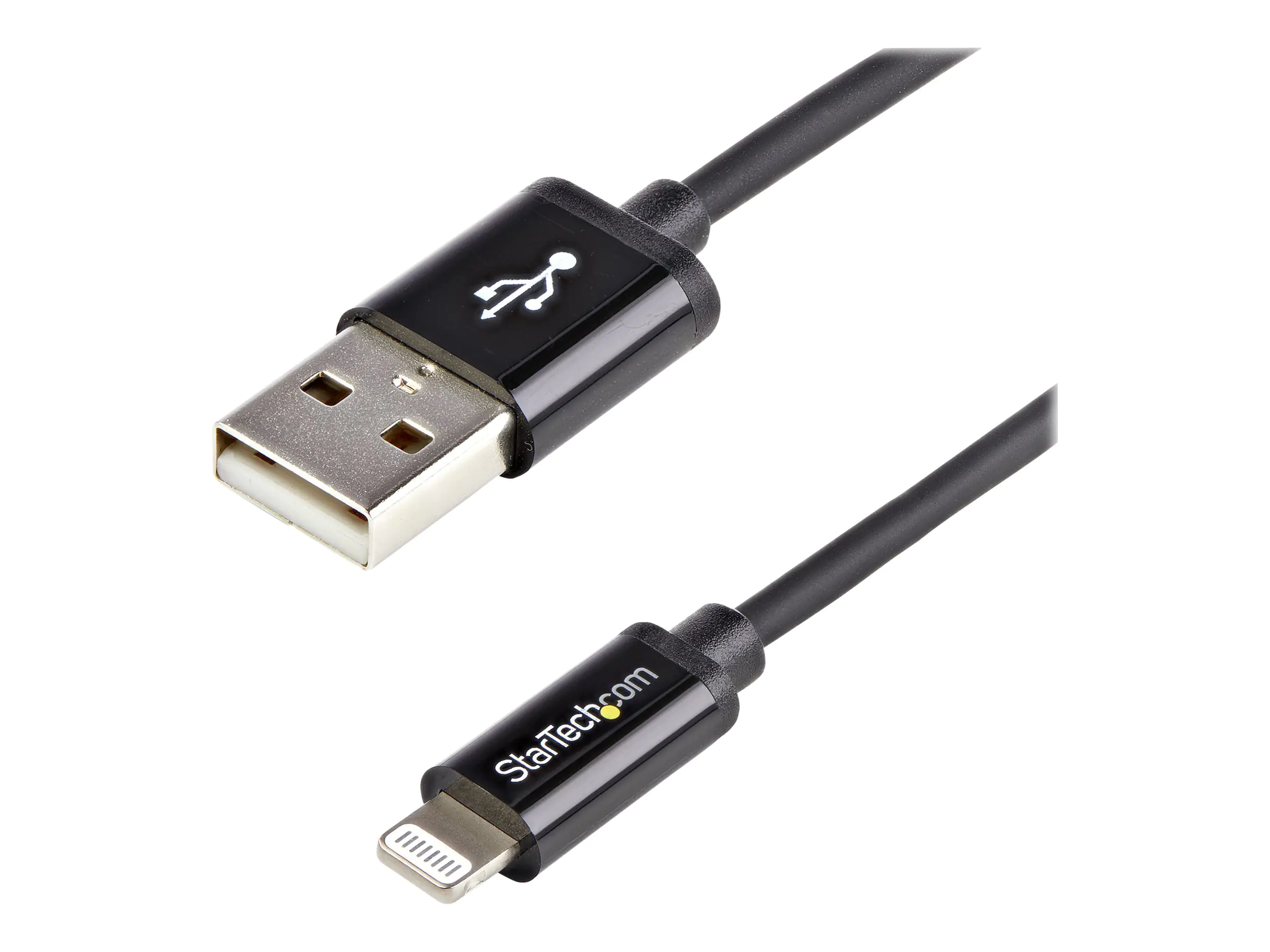 StarTech 1m Apple 8 Pin Lightning Connector auf USB Kabel - Schwarz - USB Kabel für iPhone / iPod / iPad - Ladekabel / Datenkabel - Lightning-Kabel - Lightning männlich zu USB männlich - 1 m - Doppelisolierung - Schwarz - für P/N: ST7C51224, ST7C51224EU