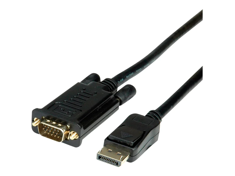 Roline - Adapterkabel - DisplayPort (M) zu HD-15 (VGA) (M) - 2 m - 1080p-Unterstützung - Schwarz