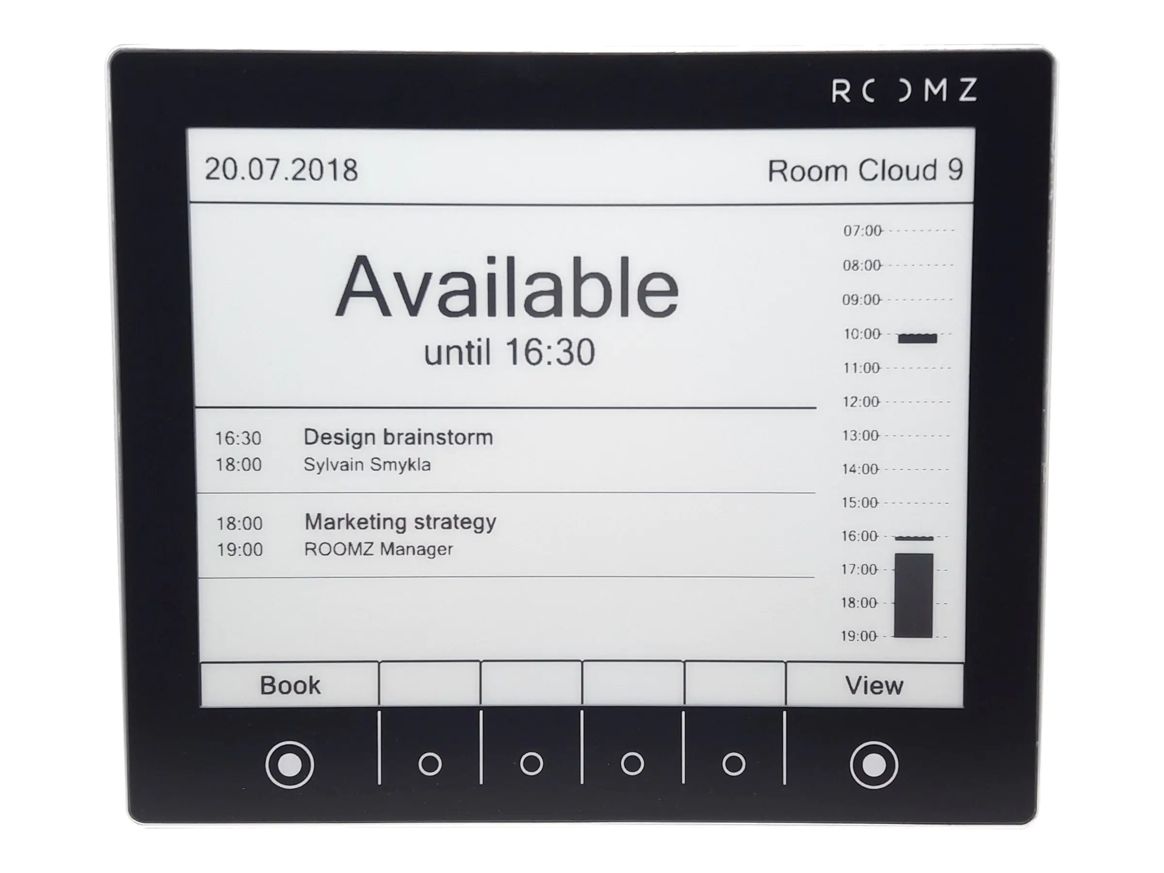ROOMZ Display - Raummanager - kabellos - Wi-Fi, NFC - 2.4 Ghz - Silber