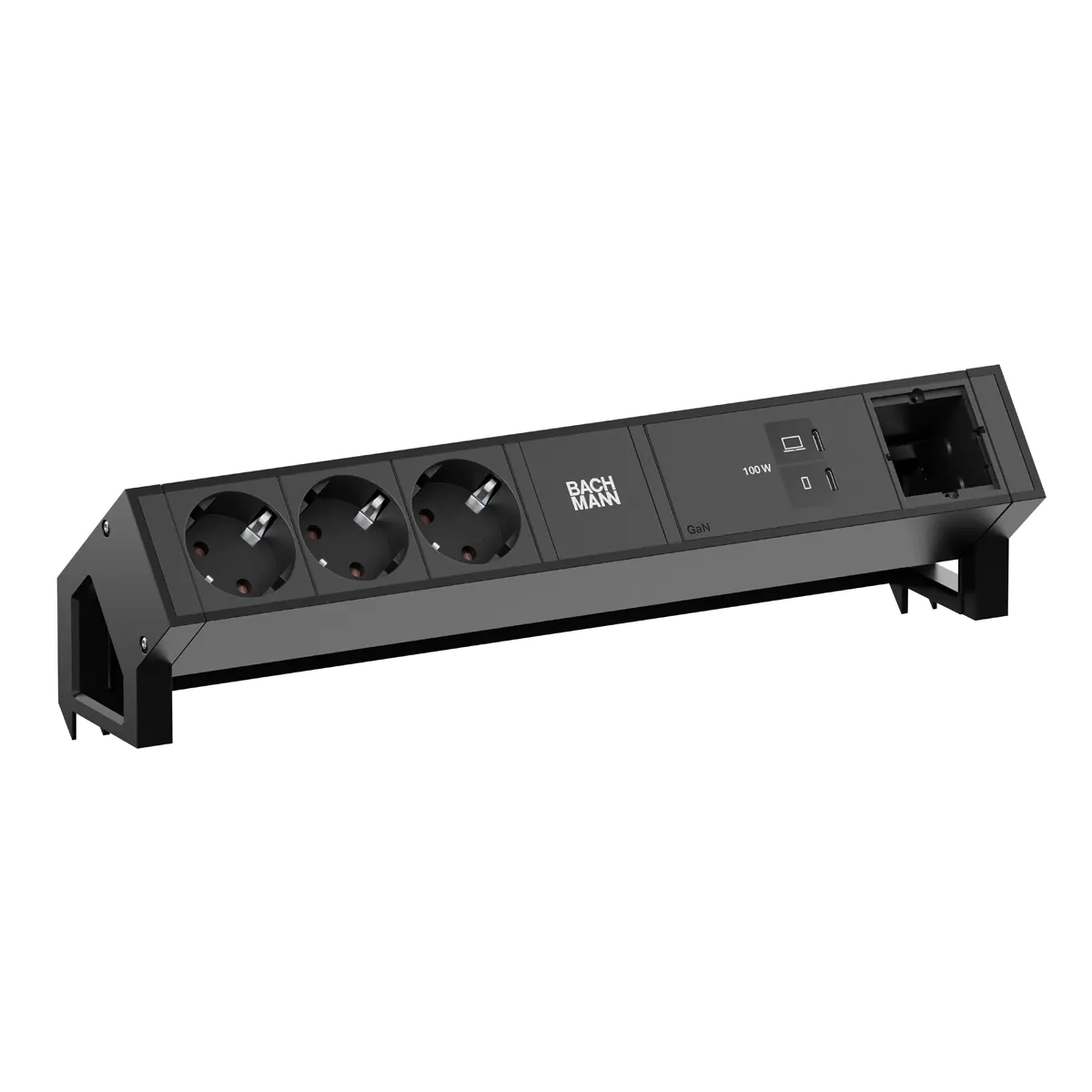 Bachmann BM0023758 - DESK2 3xCEE7/3 1xUSB C/C 100W 1xCM RAL9005 - Zubehör Stromversorgung