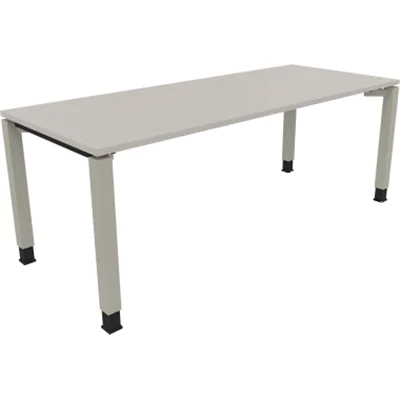 Schreibtisch Vierfuß Quadratrohr B2000xT800xH680-820 si/Lichtgrau