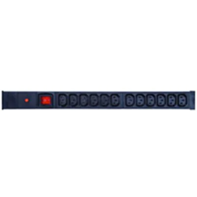 exertis Connect - Stromverteilungseinheit (Rack - einbaufähig) - Eingabe, Eingang IEC 60320 C14 - Ausgangsanschlüsse: 12 (12 x IEC 60320 C13) - 1U - 48.3 cm (19") - 2.35 m Schnur - Schwarz