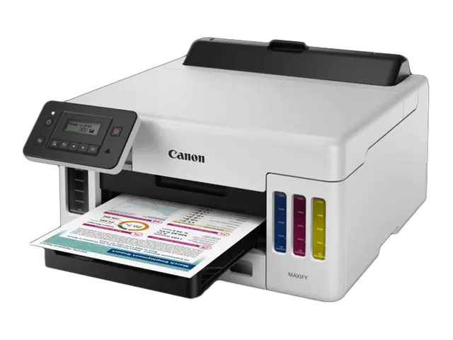 Canon MAXIFY GX5050 - Drucker - Farbe - Duplex - Tintenstrahl - ITS - A4/Legal - 600 x 1200 dpi - bis zu 24 ipm (einfarbig)/ bis zu 15.5 ipm (Farbe) - Kapazität: 350 Blätter - LAN, Wi-Fi(n), USB 2.0