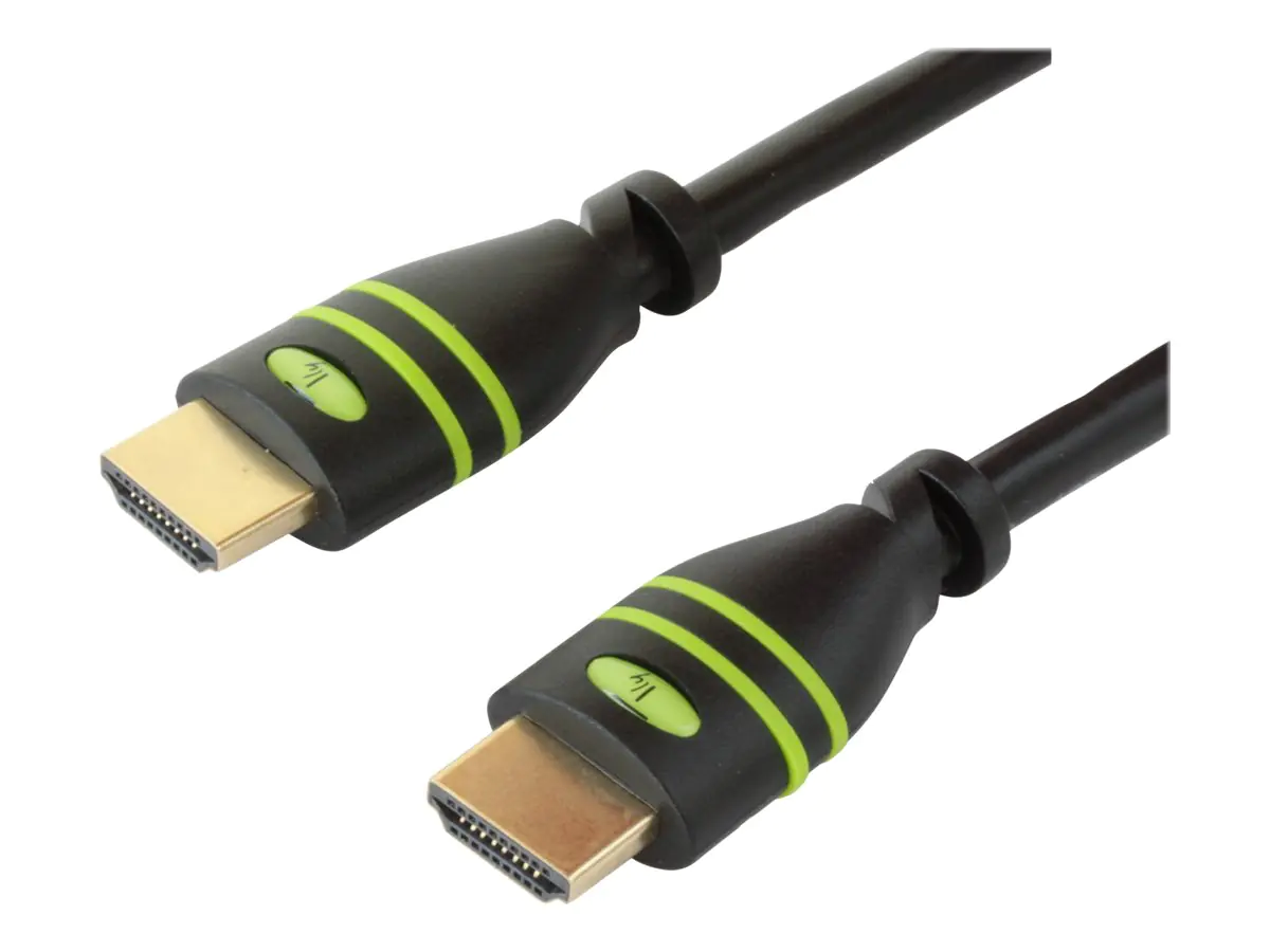 TECHly - HDMI-Kabel mit Ethernet - HDMI männlich zu HDMI männlich - 15 m - doppelt abgeschirmtes Twisted-Pair-Kabel - Schwarz - 4K Unterstützung, 1080p-Unterstützung, Dolby DTS-HD Master Audio-Unterstützung