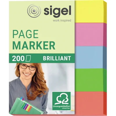 SIGEL Haftmarker Brillant HN625 12x50mm farbig sortiert 5 St./Pack.