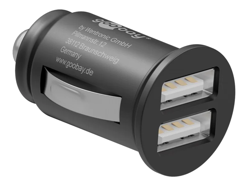 goobay Dual USB - Auto-Netzteil - 24 Watt - 4.8 A - 2 Ausgabeanschlussstellen (USB) - Schwarz