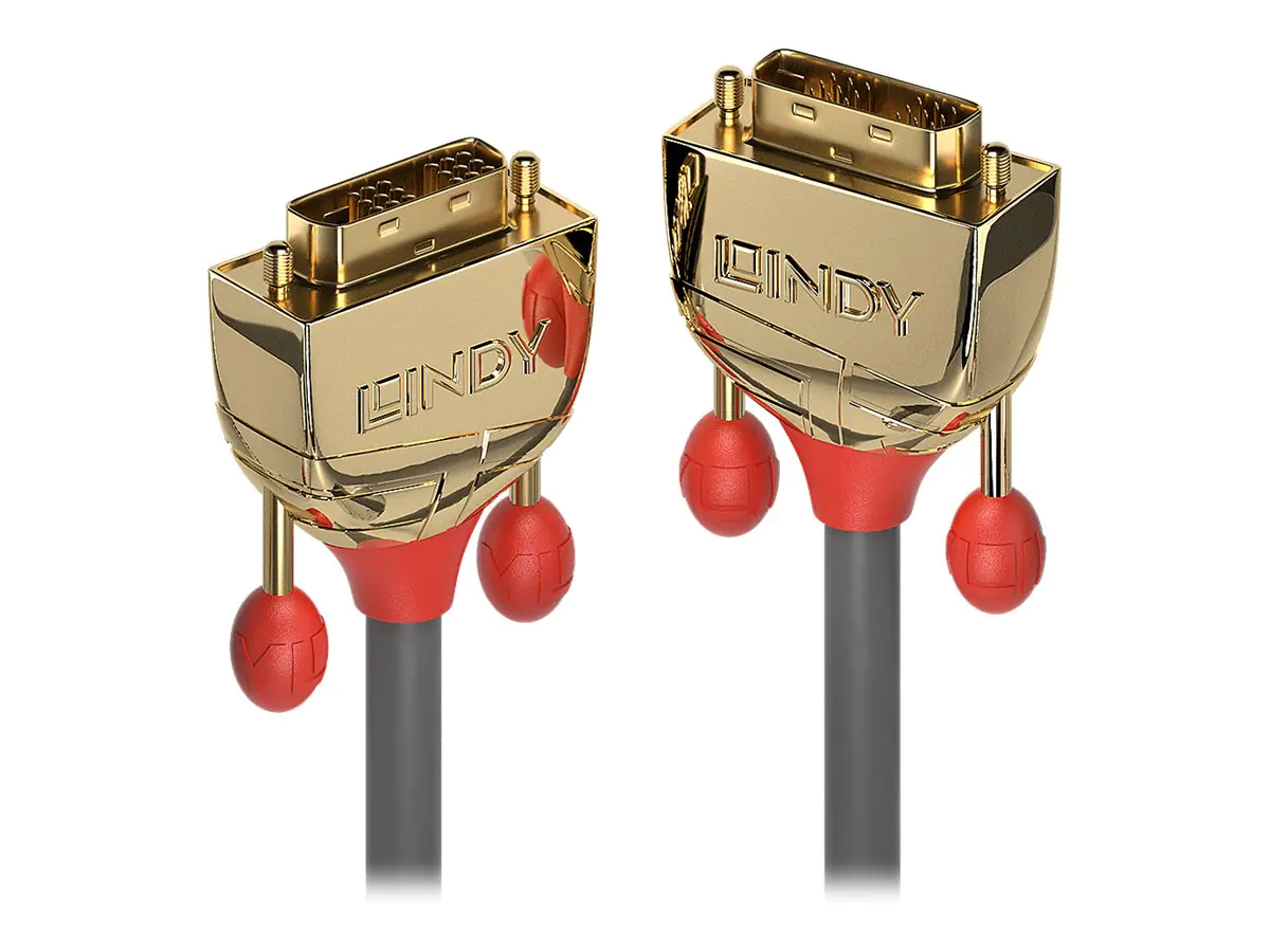 Lindy Gold - DVI-Kabel - Single Link - DVI-D (M) zu DVI-D (M) - 20 m - Daumenschrauben - Grau