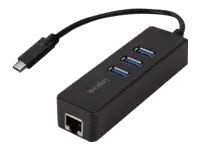 LogiLink UA0283 - Hub - 3 x SuperSpeed USB 3.0 + 1 x 10/100/1000 - Desktop
