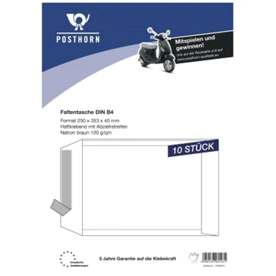 POSTHORN Faltentasche 07080610 B4/40F 120g oF hk braun