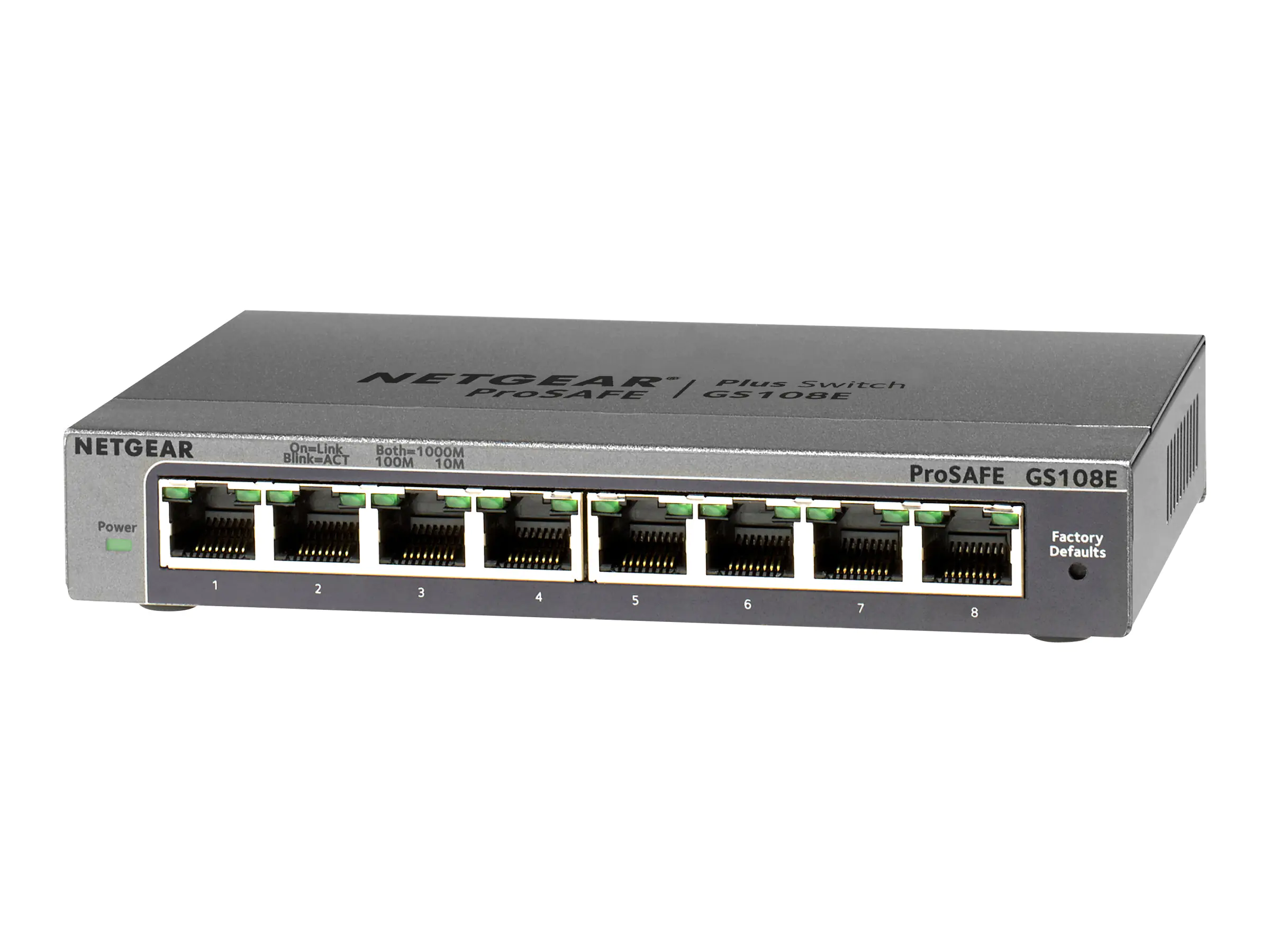 NETGEAR Plus GS108Ev3 - Switch - unmanaged - 8 x 10/100/1000 - Desktop, wandmontierbar