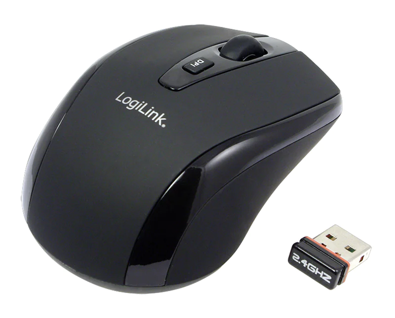 LogiLink Maus Optical Wireless 2.4 GHz Mini - Maus - optisch - 3 Tasten - kabellos - 2.4 GHz - kabelloser Empfänger (USB) - Schwarz