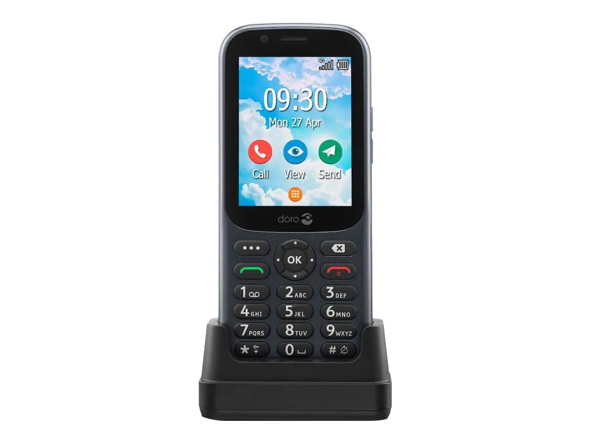 Doro 730X - 4G Feature Phone - Dual-SIM / Internal Memory 1.3 GB - microSD slot - 320 x 240 Pixel - rear camera 3 MP - Graphite