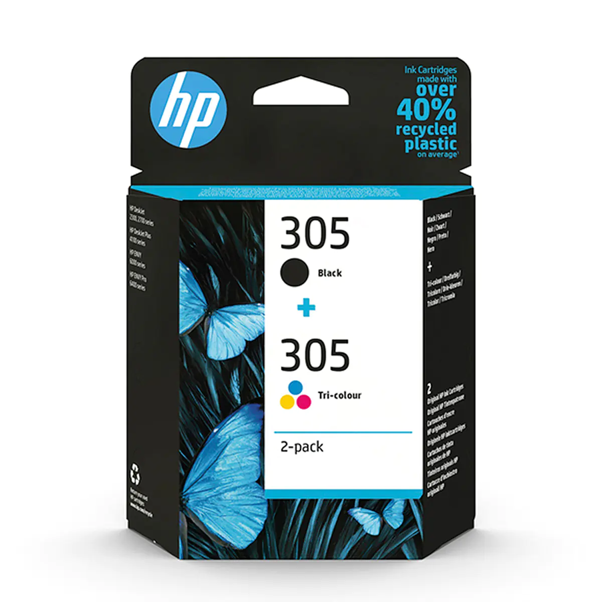 HP 305 - 2er-Pack - Schwarz, Farbe (Cyan, Magenta, Gelb) - original - Tintenpatrone - für Deskjet 23XX, 27XX, 28XX, 41XX, 42XX; DeskJet Plus 41XX; ENVY 60XX, 64XX; ENVY Pro 64XX