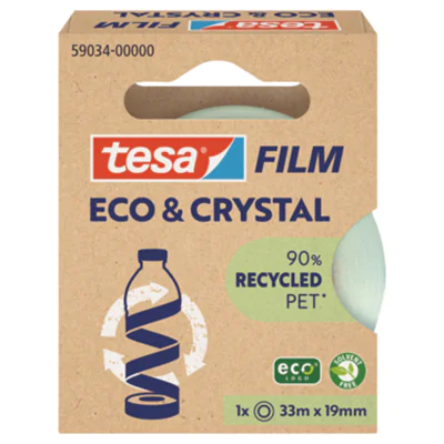 tesa® Klebefilm Eco & Crystal 19 mm x 33 m (B x L) einseitig klebend ohne Lösungsmittel Acrylat transparent