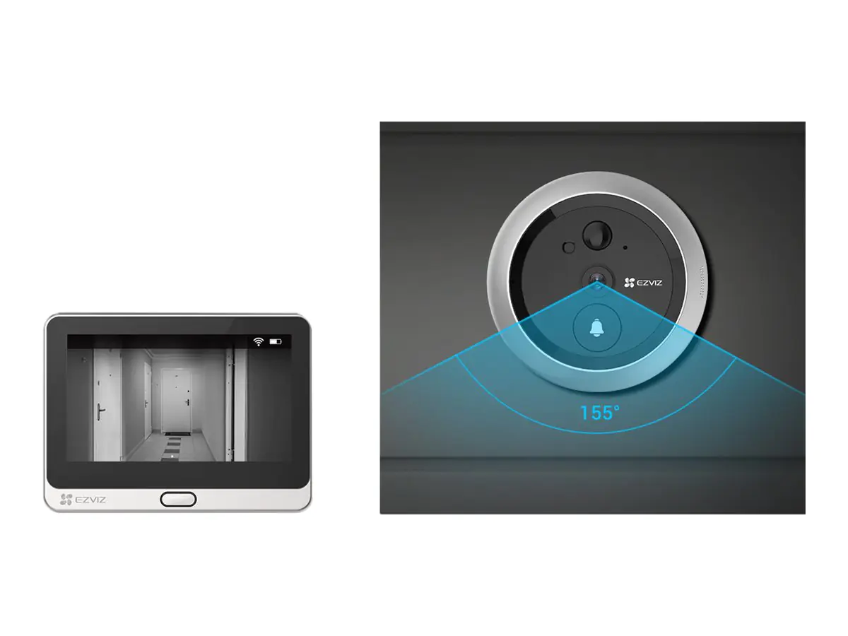 EZVIZ DP2C - Videogegensprechanlage - drahtlos (802.11b, 802.11g, 802.11n) - 10.9 cm (4.3") LCD Monitor - 1 Kamera(s) - CMOS - Silber