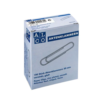 ALCO Aktenklammer 260 50mm glatt vernickelt/eckig 100 St./Pack.