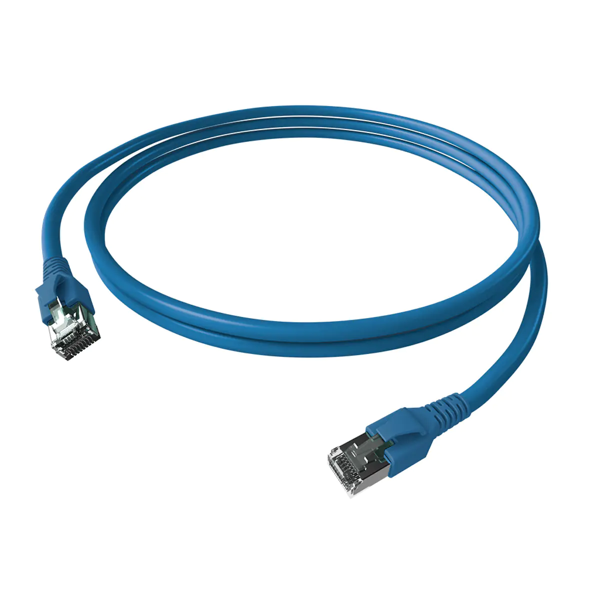 EasyLan FlexBoot LED Patchkabel Kat.6A S/FTP blau 1.50m - FTP - SFTP