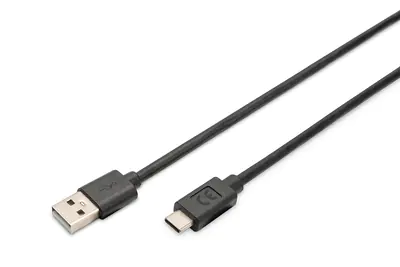 ASSMANN - USB-Kabel - 24 pin USB-C (M) zu USB (M) - USB 2.0 - 3 A - 3 m - geformt - Schwarz