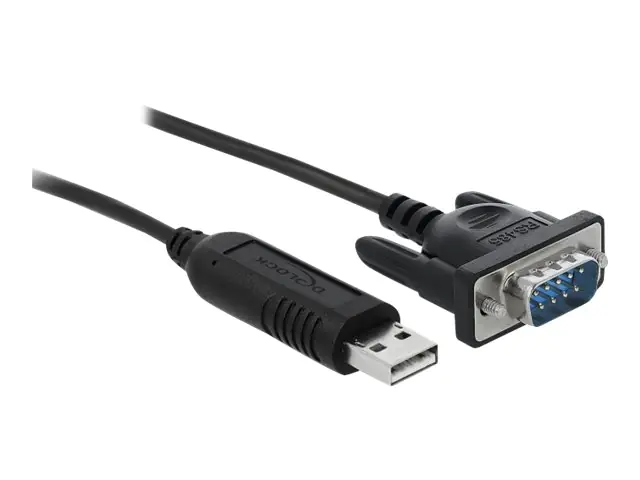 Delock - Kabel seriell - USB (M) zu DB-9 (M) - 1.8 m - Daumenschrauben - Schwarz