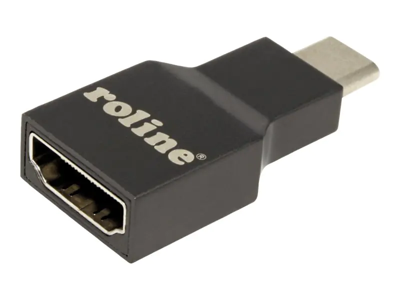 Roline - Videoadapter - 24 pin USB-C männlich zu HDMI weiblich - Schwarz - 4K Unterstützung