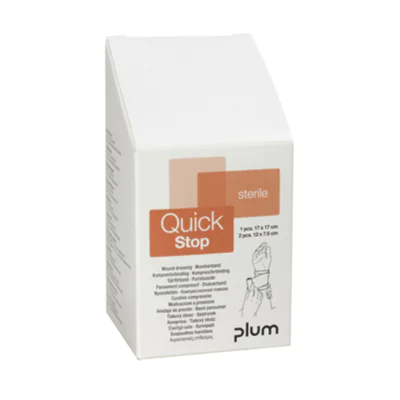 PLUM Verband QuickStop 8 cm x 3 m, 7 cm x 2 m (B x L) Maße Kompresse: 17 x 17 cm, 12 x 7,5 cm (B x L) 3 St./Pack.