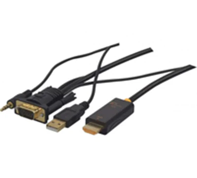 exertis Connect HDMI auf VGA Adapterkabel mit Audio und USB Stromversorgung schwarz - Audio/Multimedia - Digital/Daten