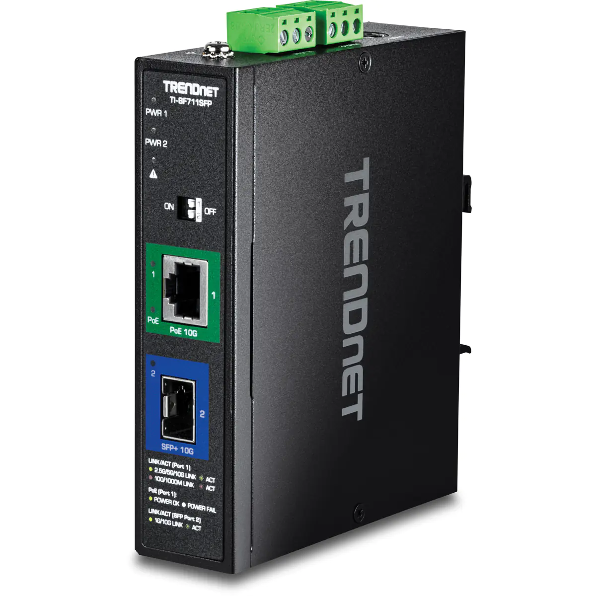 TRENDnet TI-BF711SFP Medienkonverter Industrial 10G SFP+ auf PoE++