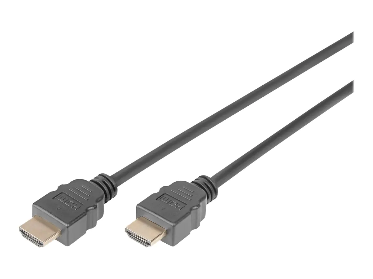 DIGITUS - Highspeed - HDMI-Kabel mit Ethernet - HDMI männlich zu HDMI männlich - 3 m - Dreifachisolierung - Schwarz - geformt, unterstützt 4K 60 Hz (4096 x 2560), Unterstützung für 3D-Video