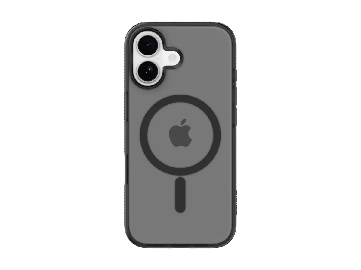 Belkin SheerForce Grip Series - Hintere Abdeckung für Mobiltelefon - MagSafe-Kompatibilität - aus recycelten Materialien hergestellt - Schwarz - für Apple iPhone 17