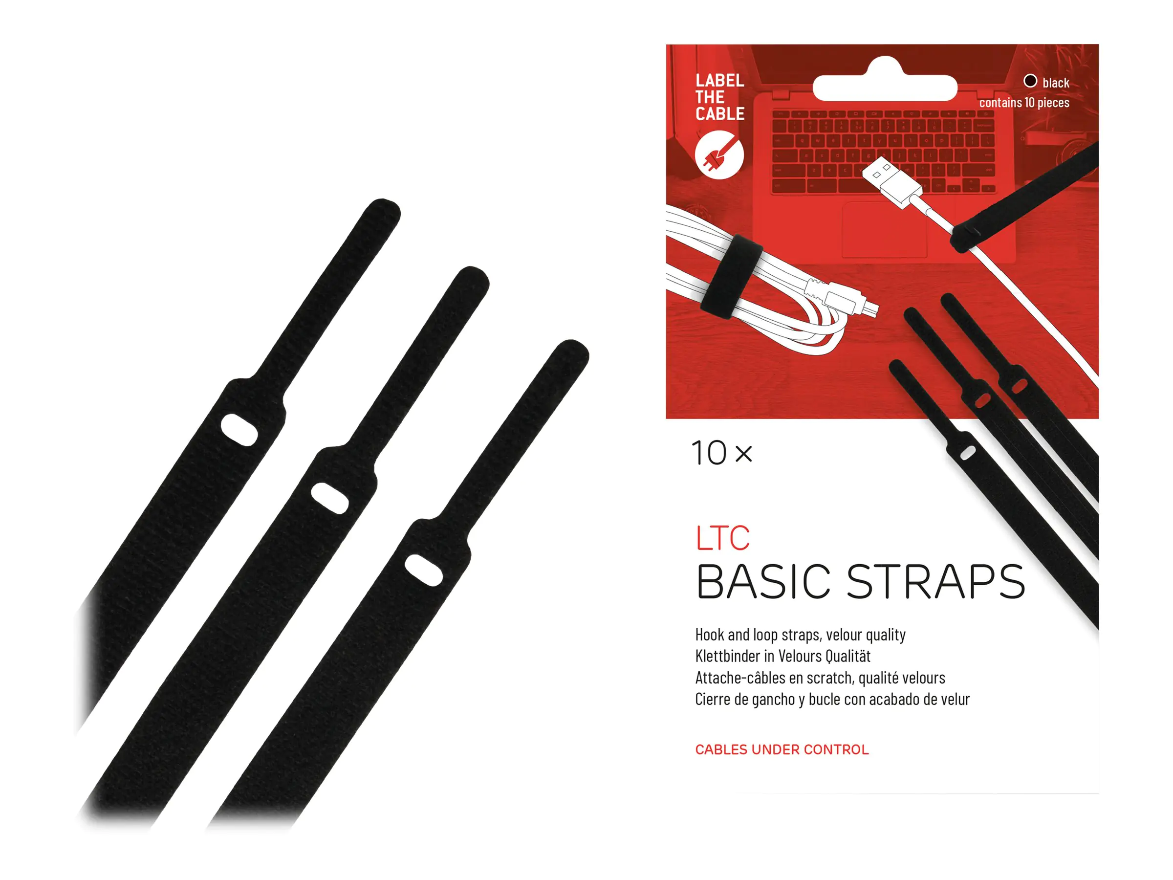 Label-the-cable LTC BASIC STRAPS - Kabelbinder - 17 cm - Schwarz (Packung mit 10) LTC 1110