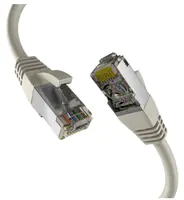 EFB-Elektronik - Patch-Kabel - RJ-45 (M) zu RJ-45 (M) - 25 cm - 6.2 mm - S/FTP, PiMF - CAT 8.1 - geschirmt, halogenfrei, geformt, verseilt, Knickschutzmanschette, 40 Gigabit Ethernet, Steckerbelegung 1:1 - Grau
