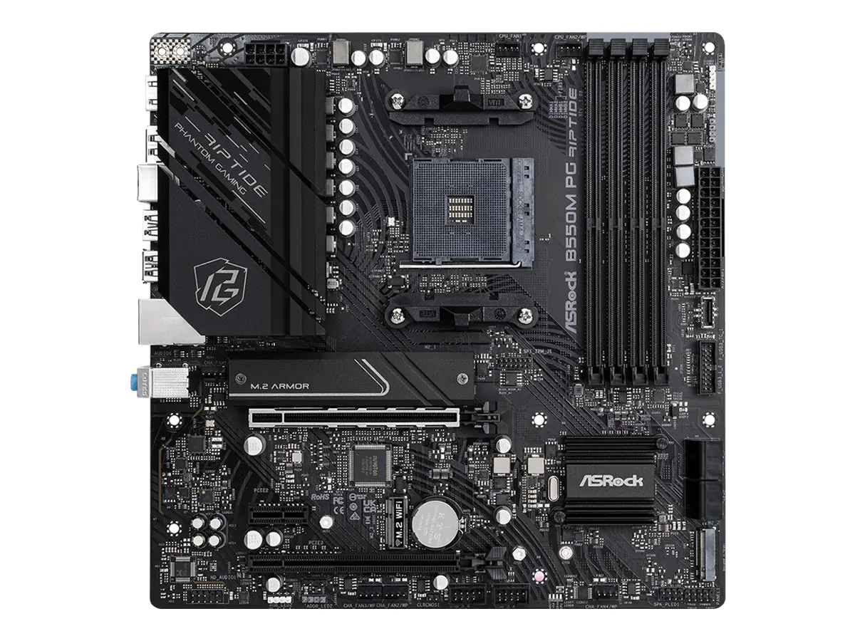 ASRock B550M PG Riptide - Motherboard - micro ATX - Socket AM4 - AMD B550 Chipsatz - USB-C Gen2, USB-C Gen1, USB 3.2 Gen 1, USB 3.2 Gen 2 - 2.5 Gigabit LAN - Onboard-Grafik (CPU erforderlich) - HD Audio (8-Kanal)