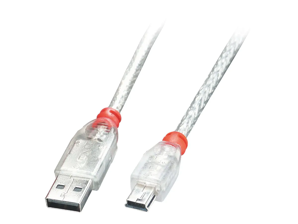 Lindy - USB-Kabel - USB (M) bis Mini-USB, Typ B (M) - USB 2.0 - 1 m - geformt - durchsichtig