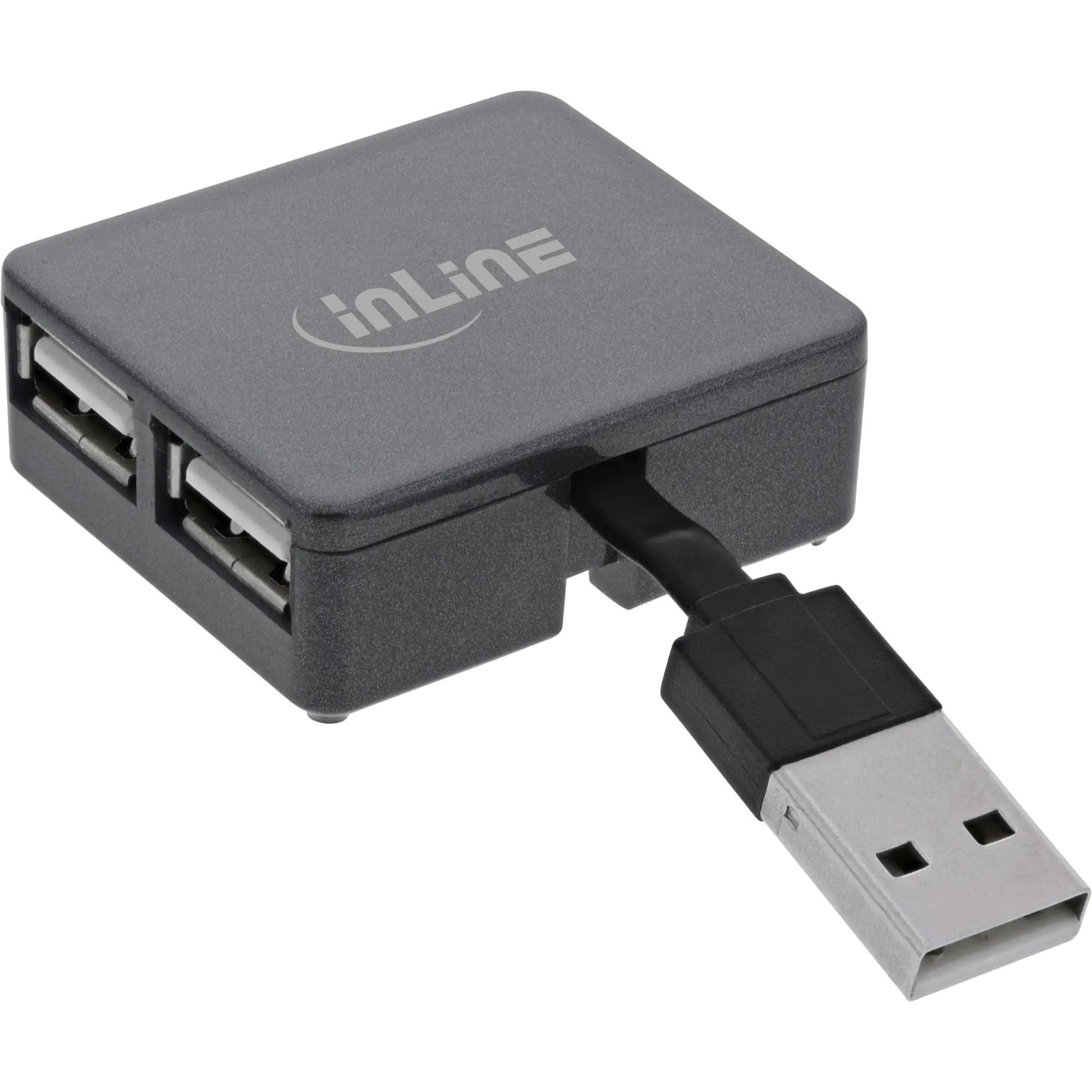 InLine - Hub - USB-A male to 4x USB-A female, cable 4cm - 4 x USB 2.0 - Desktop