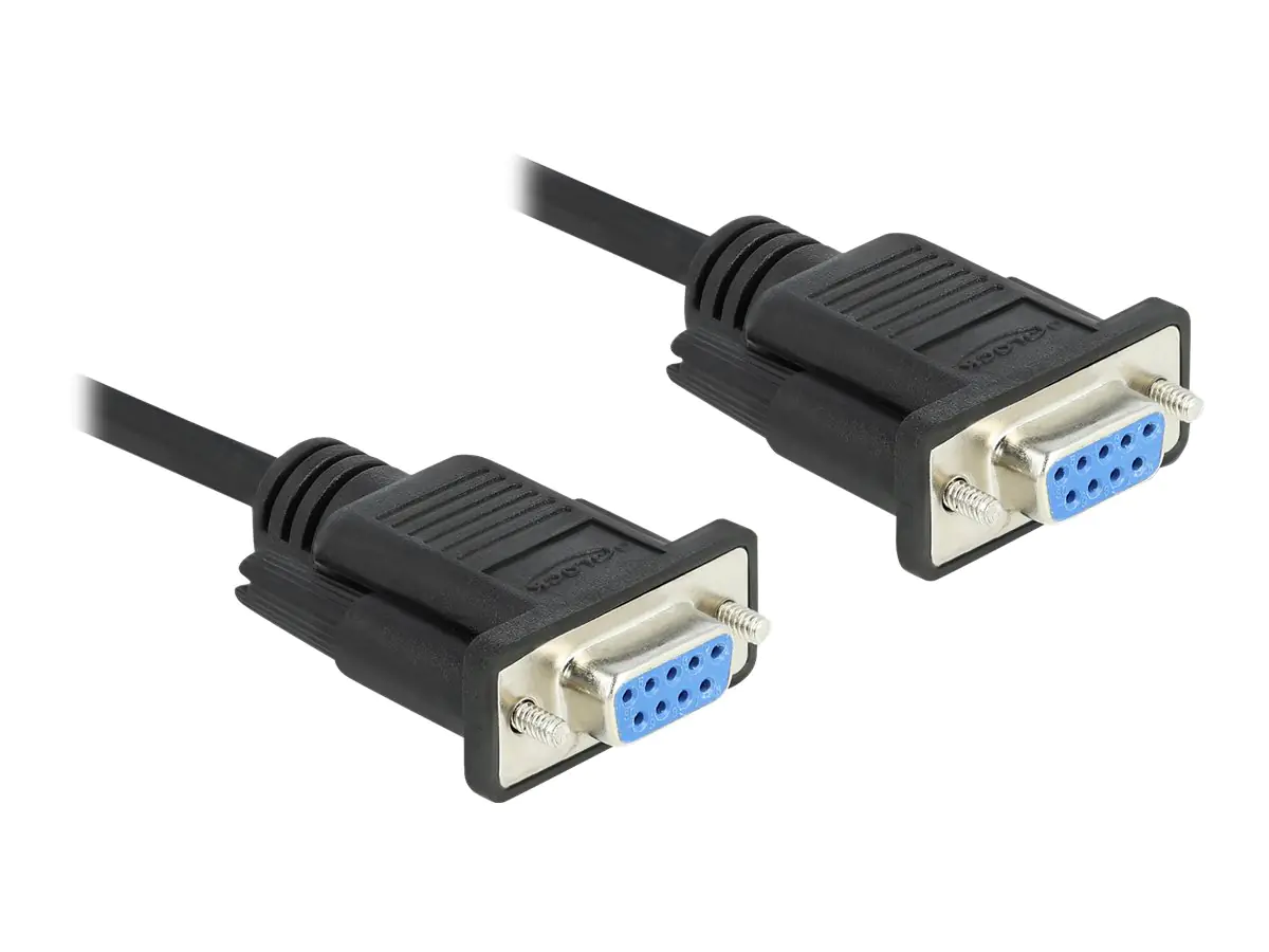 Delock - Kabel seriell - DB-9 (W) zu DB-9 (W) - 10 m - Daumenschrauben, hauchvergoldete Kontakte - Schwarz