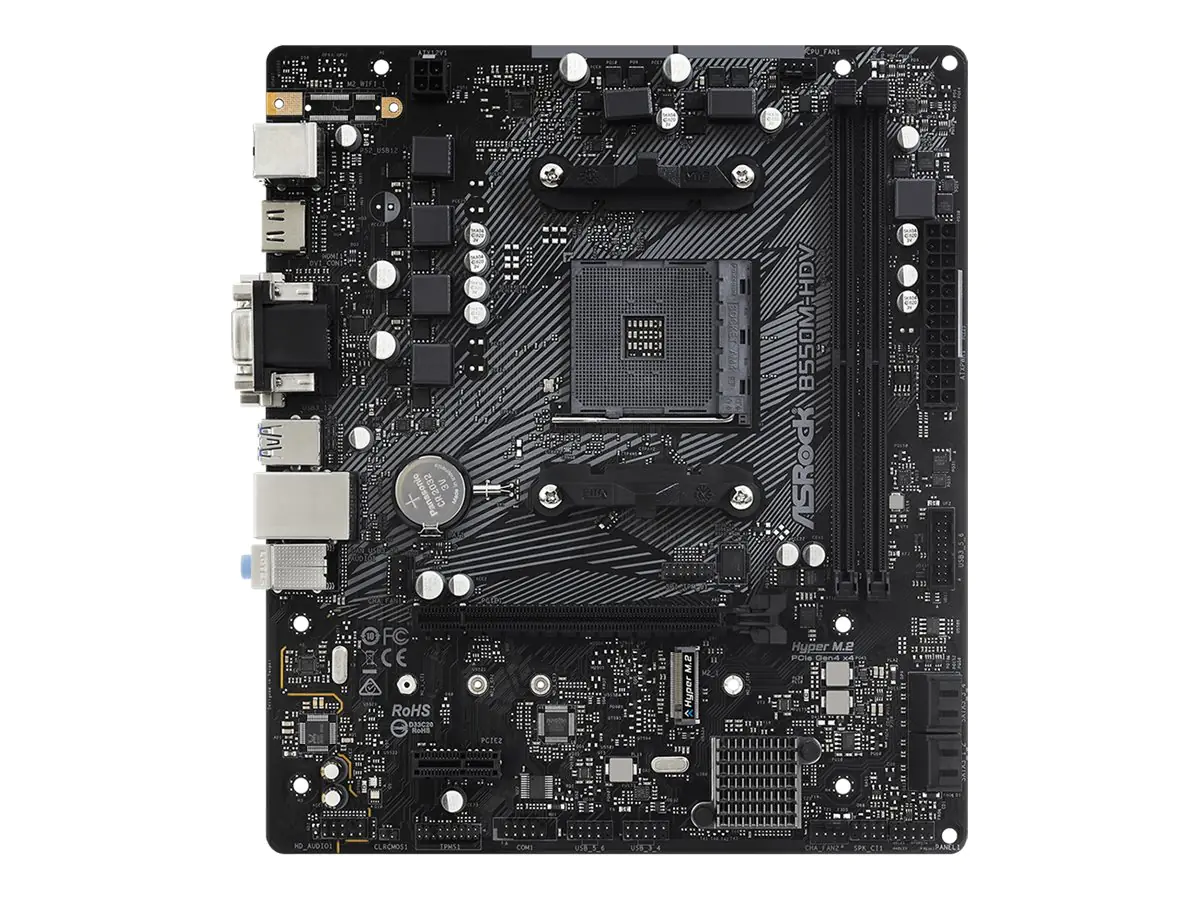 ASRock B550M-HDV - Motherboard - micro ATX - Socket AM4 - AMD B550 Chipsatz - USB 3.2 Gen 1 - Gigabit LAN - Onboard-Grafik (CPU erforderlich) - HD Audio (8-Kanal)