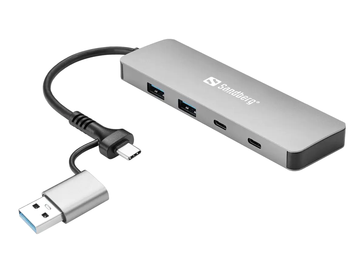 Sandberg - Hub - USB-C/A - 2 x SuperSpeed USB 3.0 + 2 x USB-C - Desktop