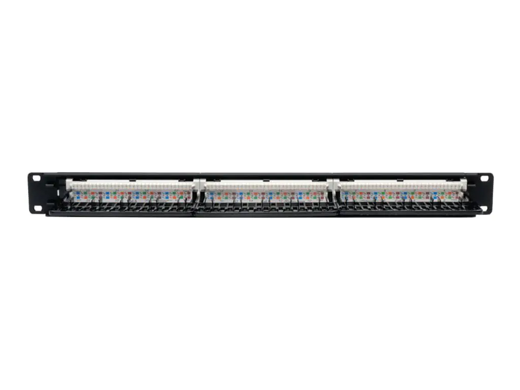 Eaton Tripp Lite Series 24-Port Cat6 Cat5 Patch Panel Rackmount 110 Punch Down RJ45 Ethernet 1URM - Patch Panel - CAT 6 - 1U - 48.3 cm (19") - 24 Ports