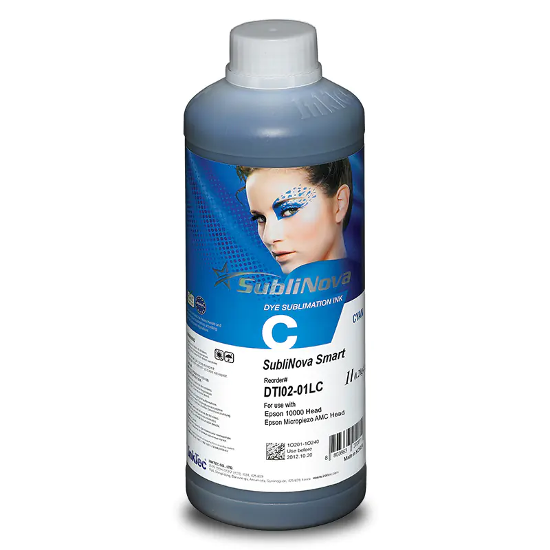 InkTec SubliNova Smart - Cyan 1 Liter Flasche - Sublimationstinte für Epson DX4 & DX5 Druckkopf