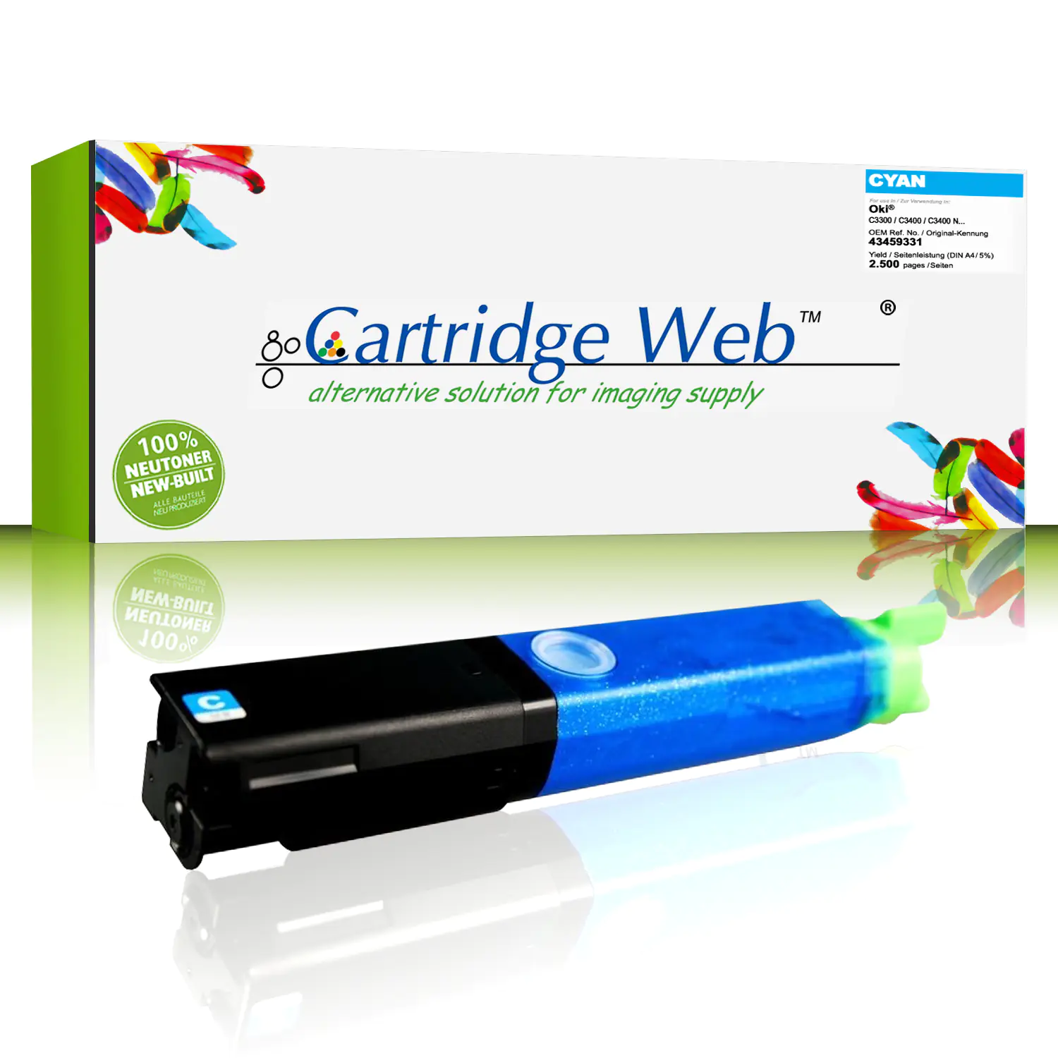 CartridgeWeb Toner kompatibel zu Oki 43459331 cyan 2.500 Seiten