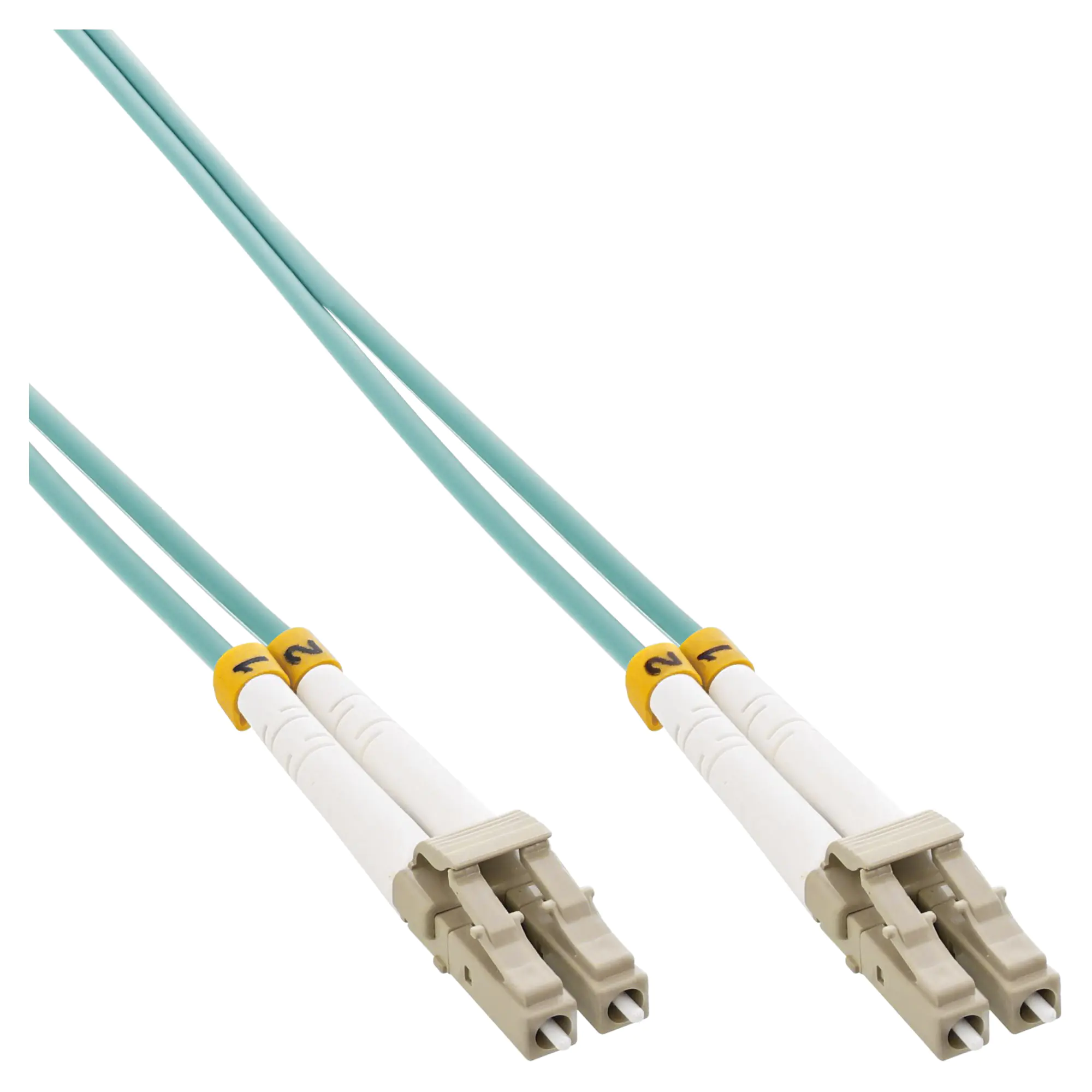 InLine - Patch-Kabel - LC Multi-Mode (M) zu LC Multi-Mode (M) - 2 m - Glasfaser - 50/125 Mikrometer - OM3 - halogenfrei - Türkis